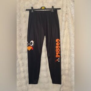 🦃 Black and Orange leggings with Gobble Turkey Design